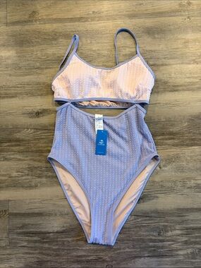 Cupshe Lilac & Blush Ribbed Swimsuit